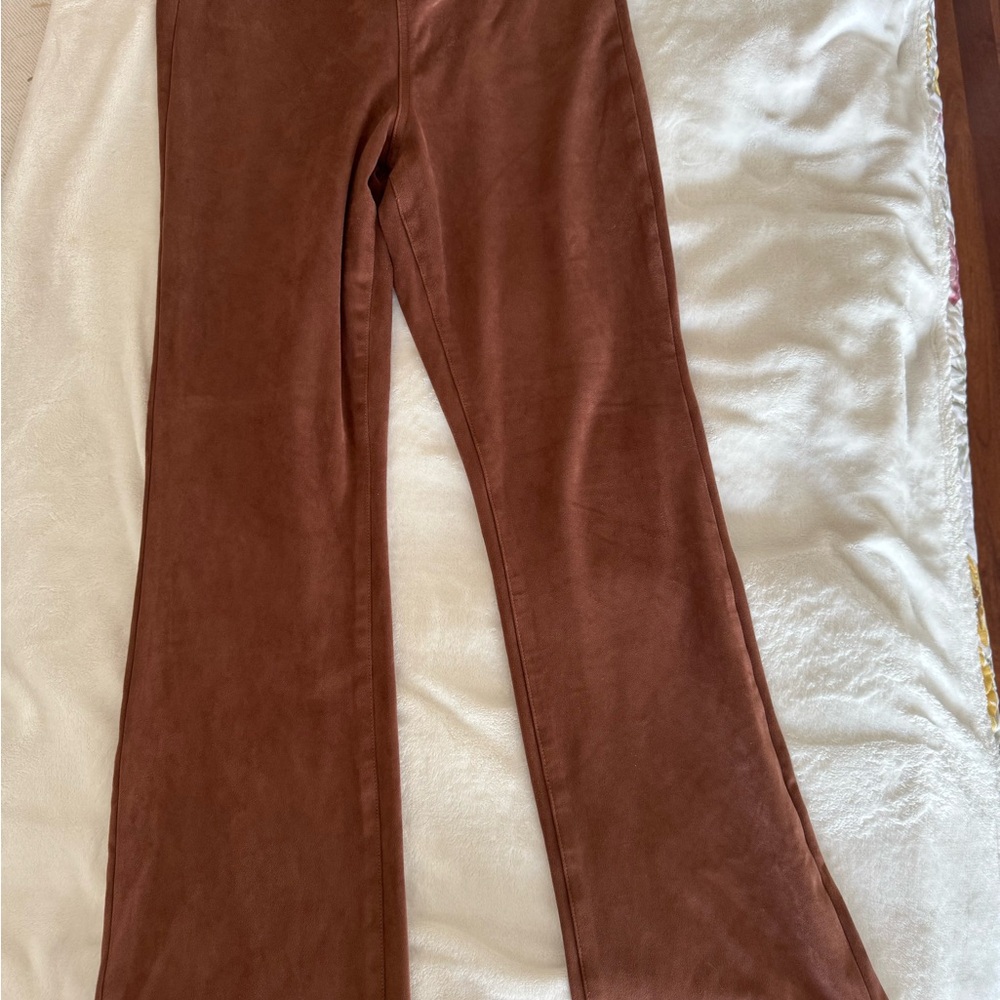 American Eagle Outfitters Rust Velvet Stretch Pants, Flare